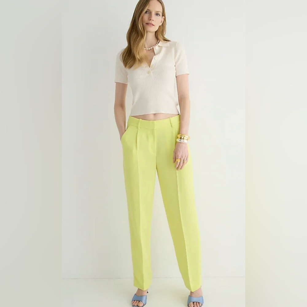 J Crew Women’s Essential City Crepe Pant  in Lemon Sorbet size 16